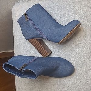 Denim ankle boots
